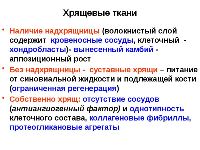 Аппозиционный рост хряща. Типы роста хрящевой ткани. Интерстициальный и аппозиционный рост хряща. Антиангиогенный фактор хряща. Регенерация хрящевой ткани.