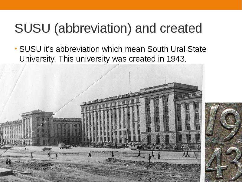 SUSU (abbreviation) and created SUSU it's abbreviation which mean South Ural