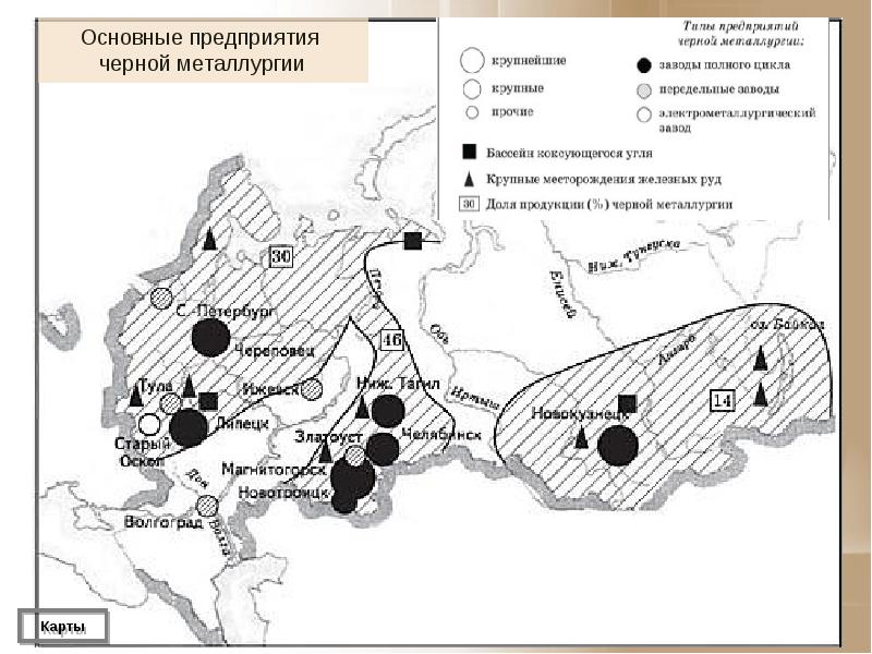 Расположение какого центра черной металлургии россии соответствует приведенной схеме