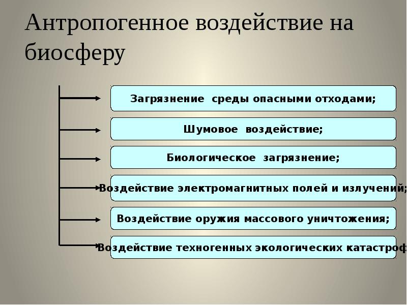 Презентация на тему антропогенное воздействие на биосферу 9 класс