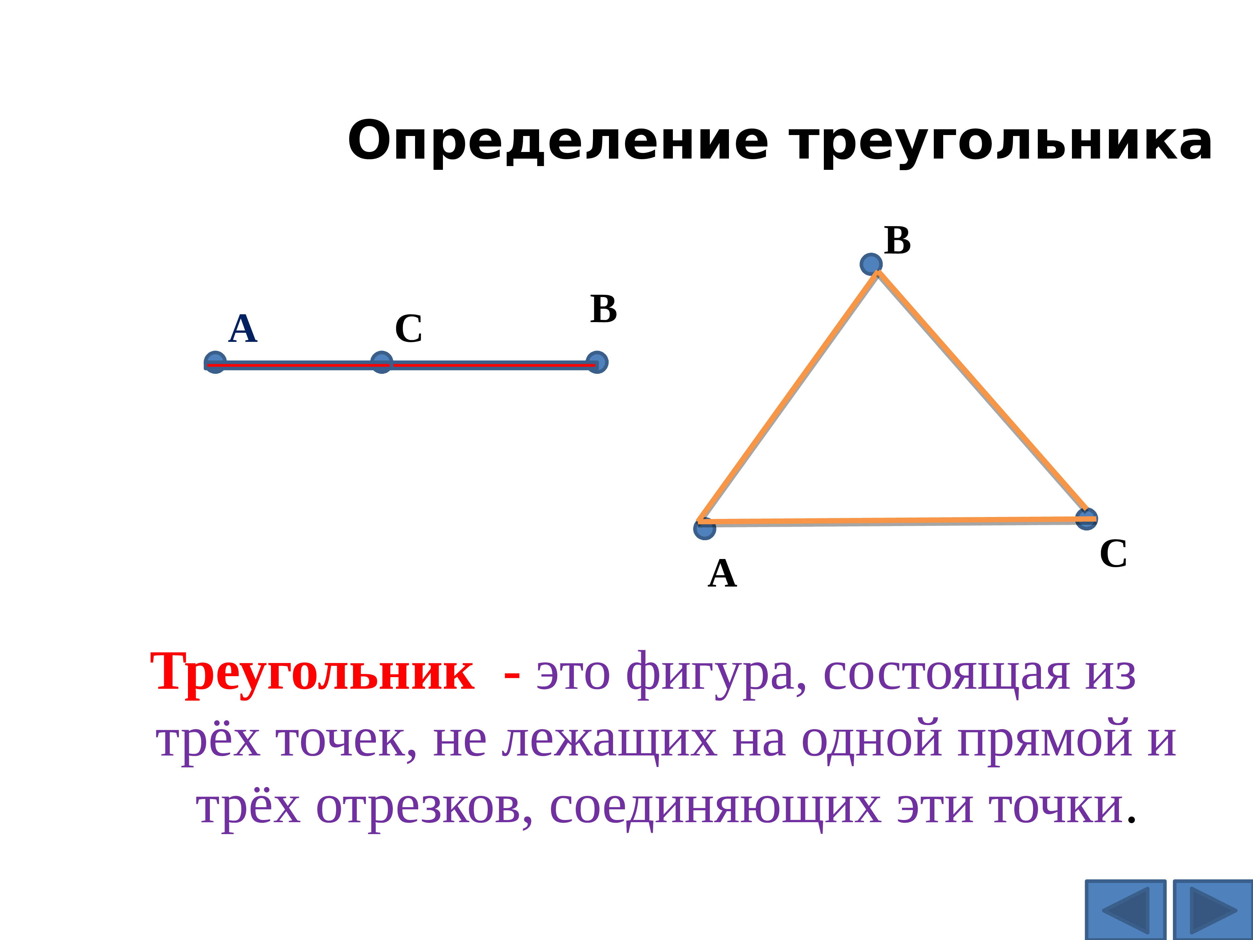 Сколько прямых определяют три точки не лежащие на одной прямой рисунок