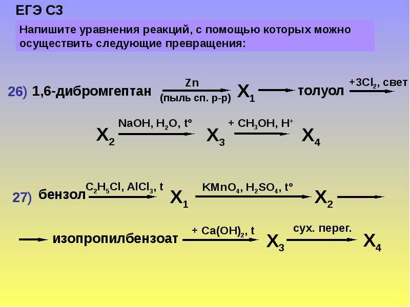 Дана схема превращений составьте уравнения реакций zn