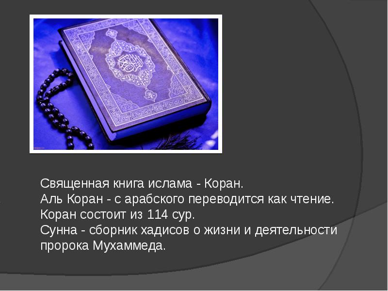 Коран священная книга мусульман презентация