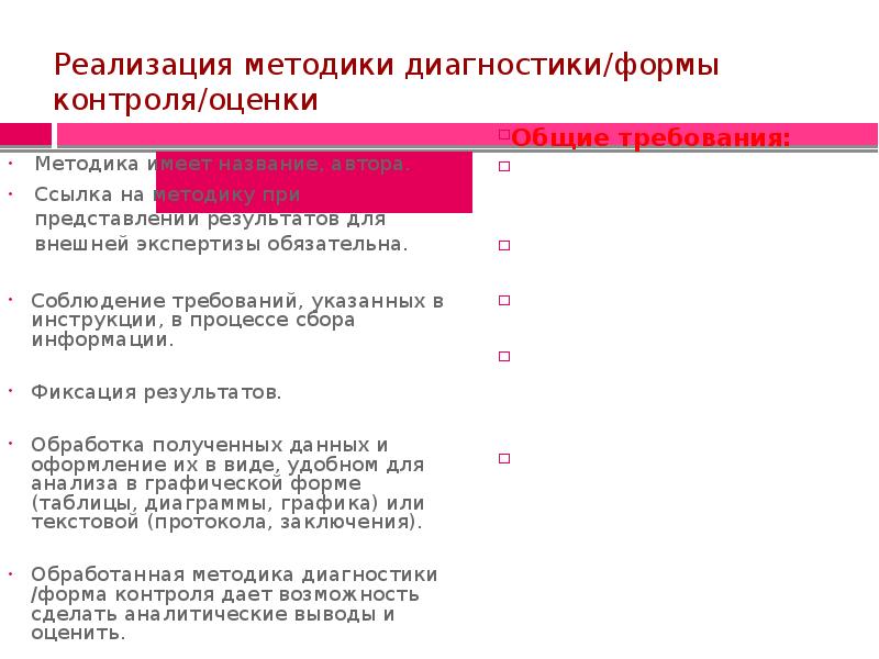 Формы диагностики