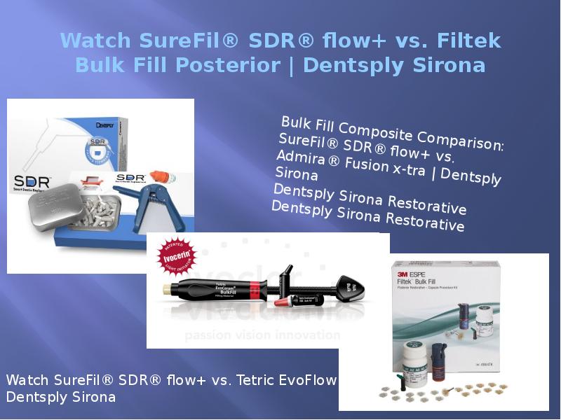 Watch SureFil® SDR® flow+ vs. Filtek Bulk Fill Posterior | Dentsply