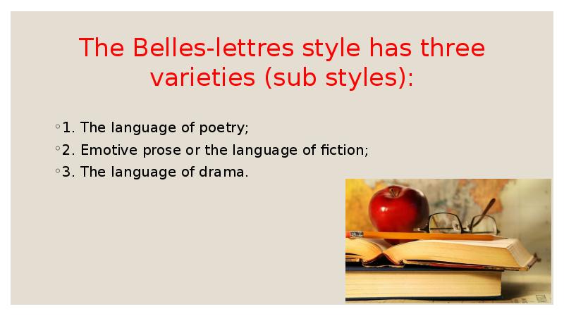 belles lettres style presentation