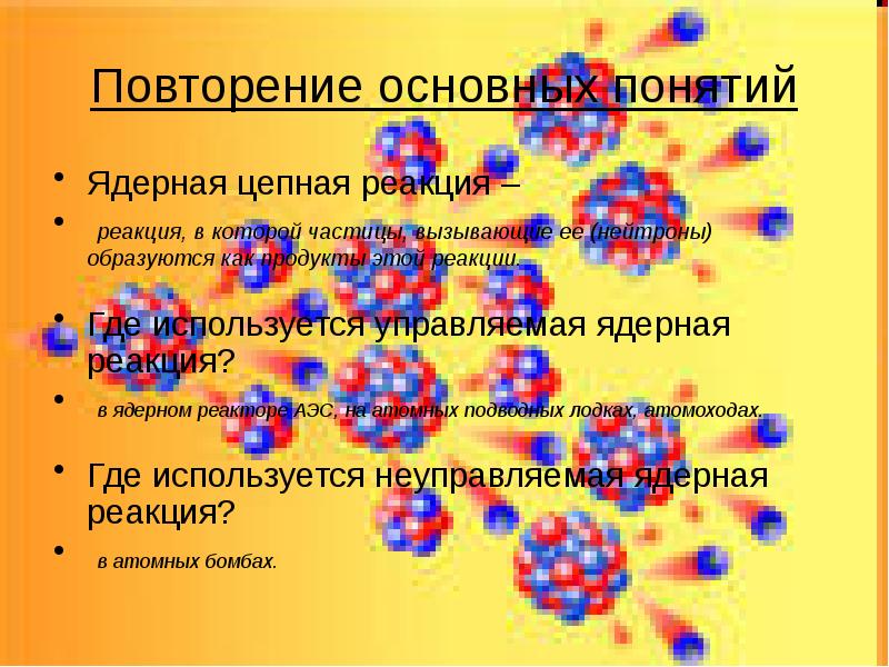 Презентация по физике цепные ядерные реакции