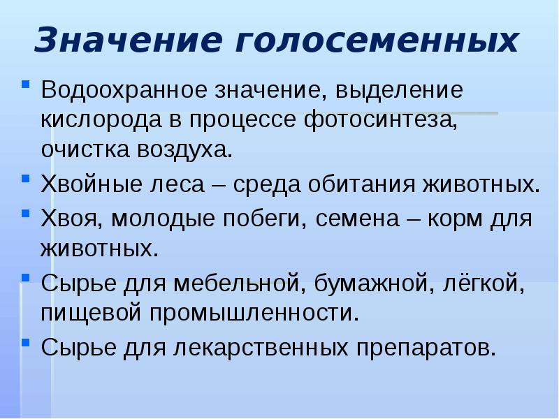 Общая характеристика голосеменных растений. Значение голосеменных растений. Общая характеристика голосеменных. Значение голосеменных в природе. Значение голосеменных для человека.