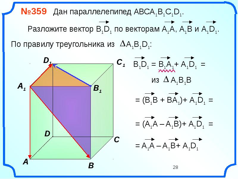 Презентация по теме компланарные векторы 10 класс атанасян