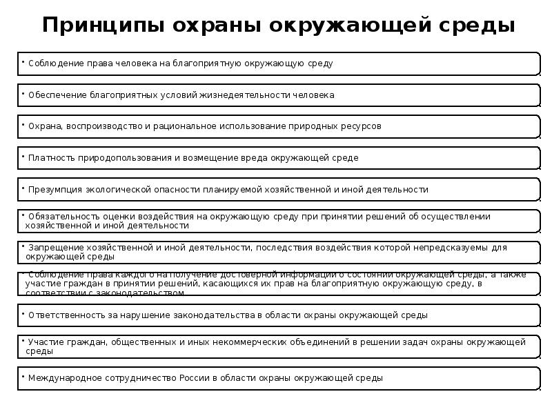 Основные принципы охраны окружающей среды презентация