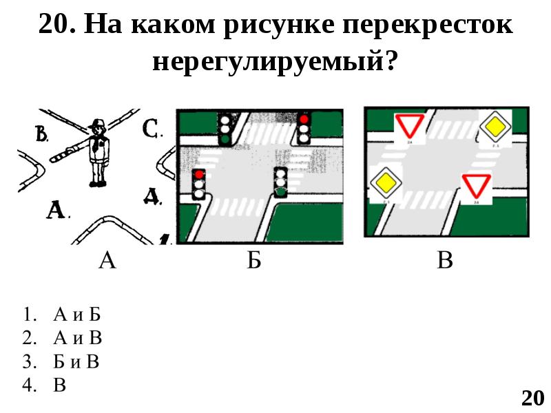 На каком из рисунков изображен перекресток