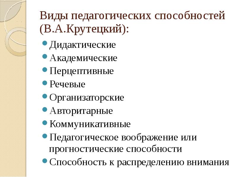 Педагогические способности и умения презентация