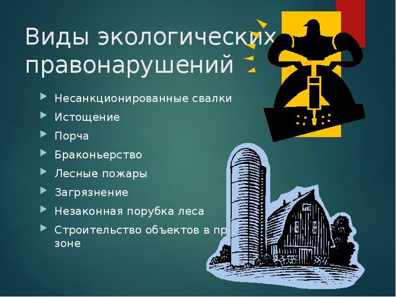 Юридическая ответственность за нарушение экологического законодательства презентация