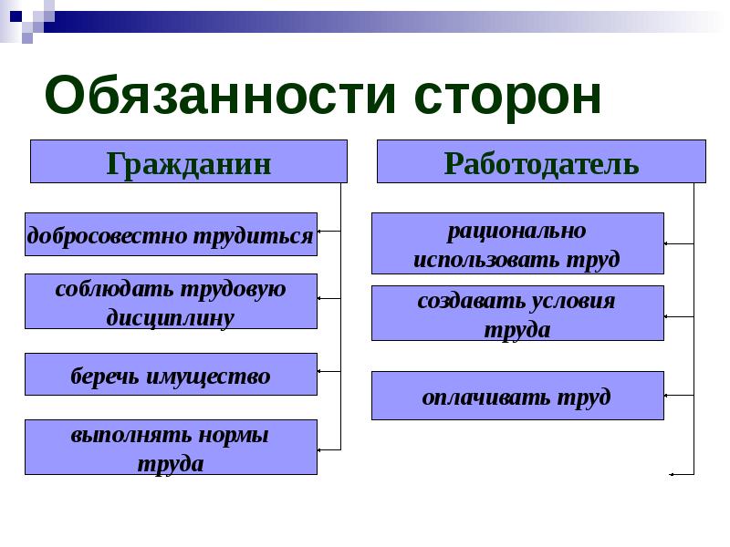 Правила и обязанности. Права и обязанности сторон. Обязанности и ответственность сторон.