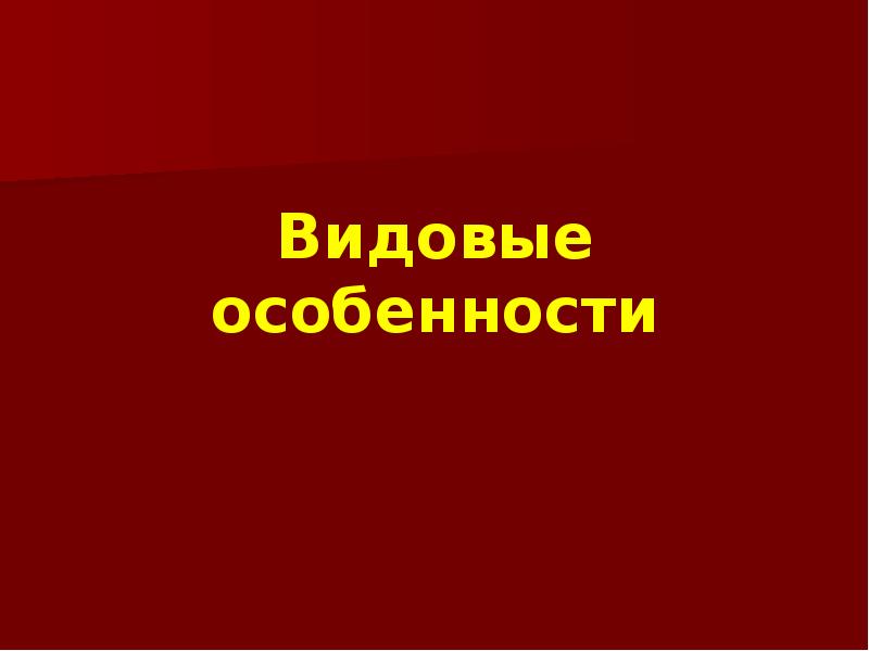 Видовые особенности