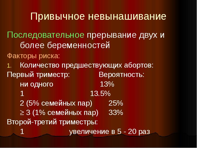 Невынашивание беременности презентация