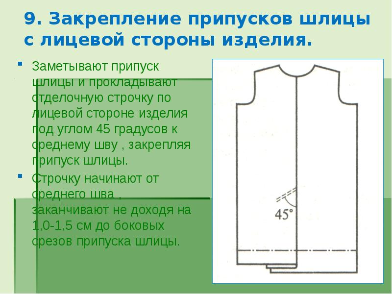 Стороны изделия. Закрепление припуска шлицы. Припуск шлицы закрепляют. Лицевая сторона изделия это.
