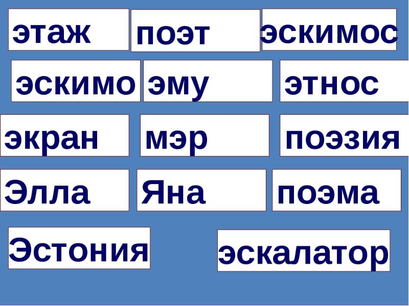 1 класс школа россии русский язык презентация слова с буквой э