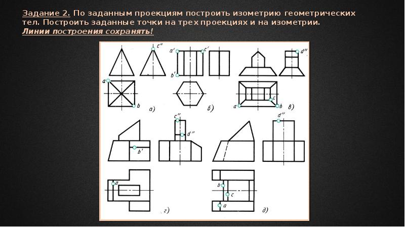 Упражнение 7 по незаконченному изображению восстановить геометрическое тело