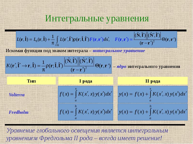 Интегральные уравнения