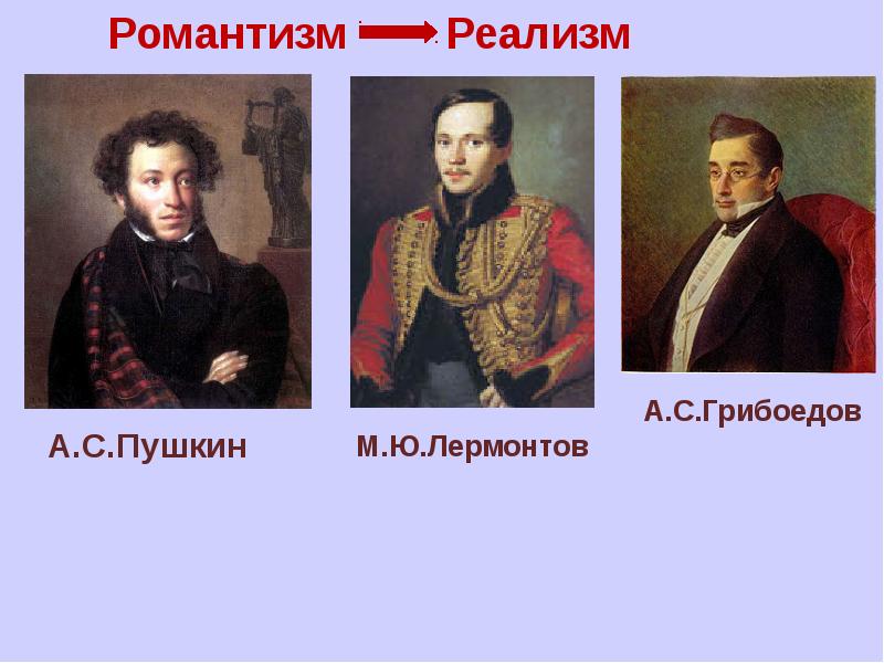 Романтизм и реализм. Грибоедов Пушкин Лермонтов. Романтизм в литературе 19 века Жуковский Пушкин Лермонтов. Лермонтов Романтизм. Романтизм и реализм Лермонтова.