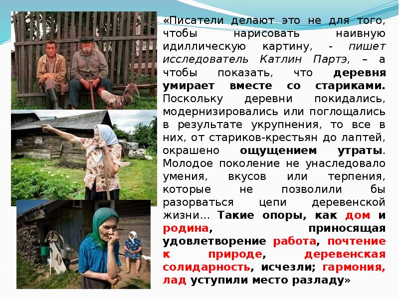 «Писатели делают это не для того, чтобы нарисовать наивную идиллическую картину,