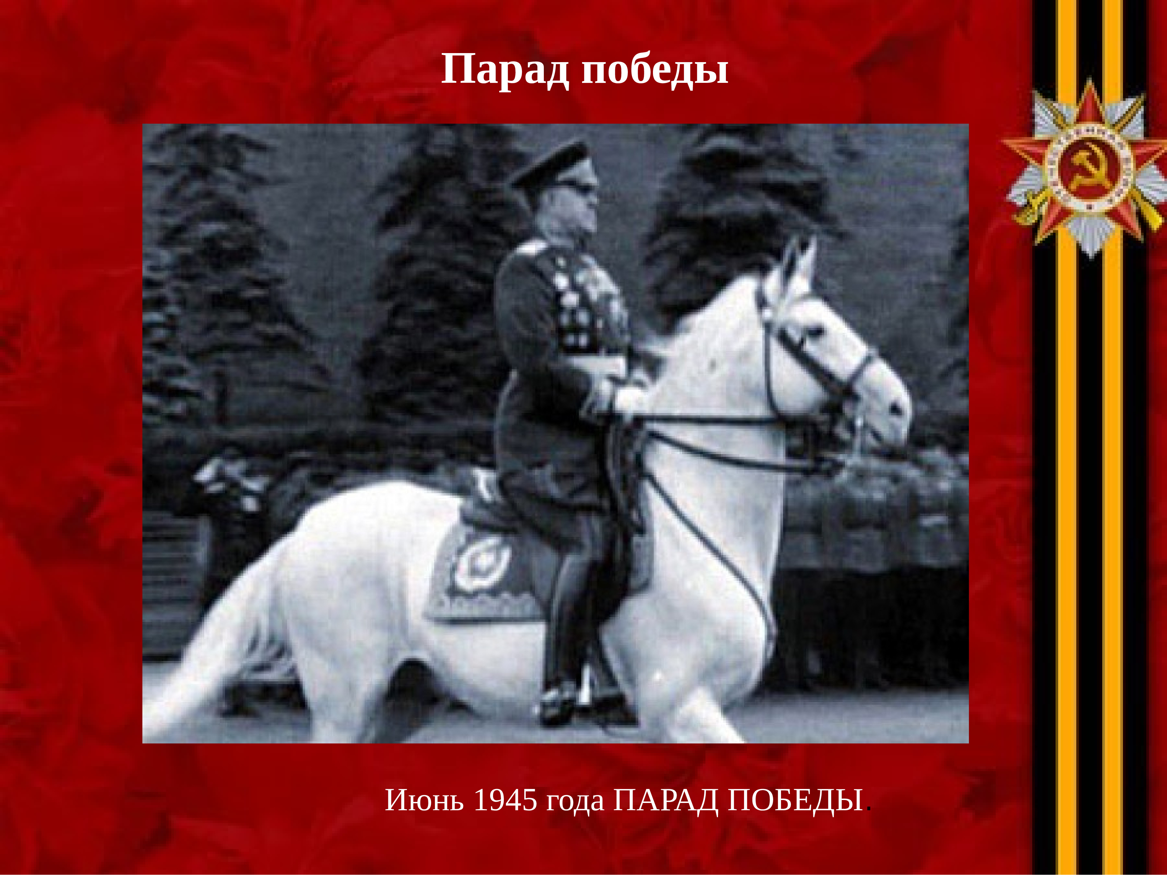 Фото жукова на параде победы 1945 на коне