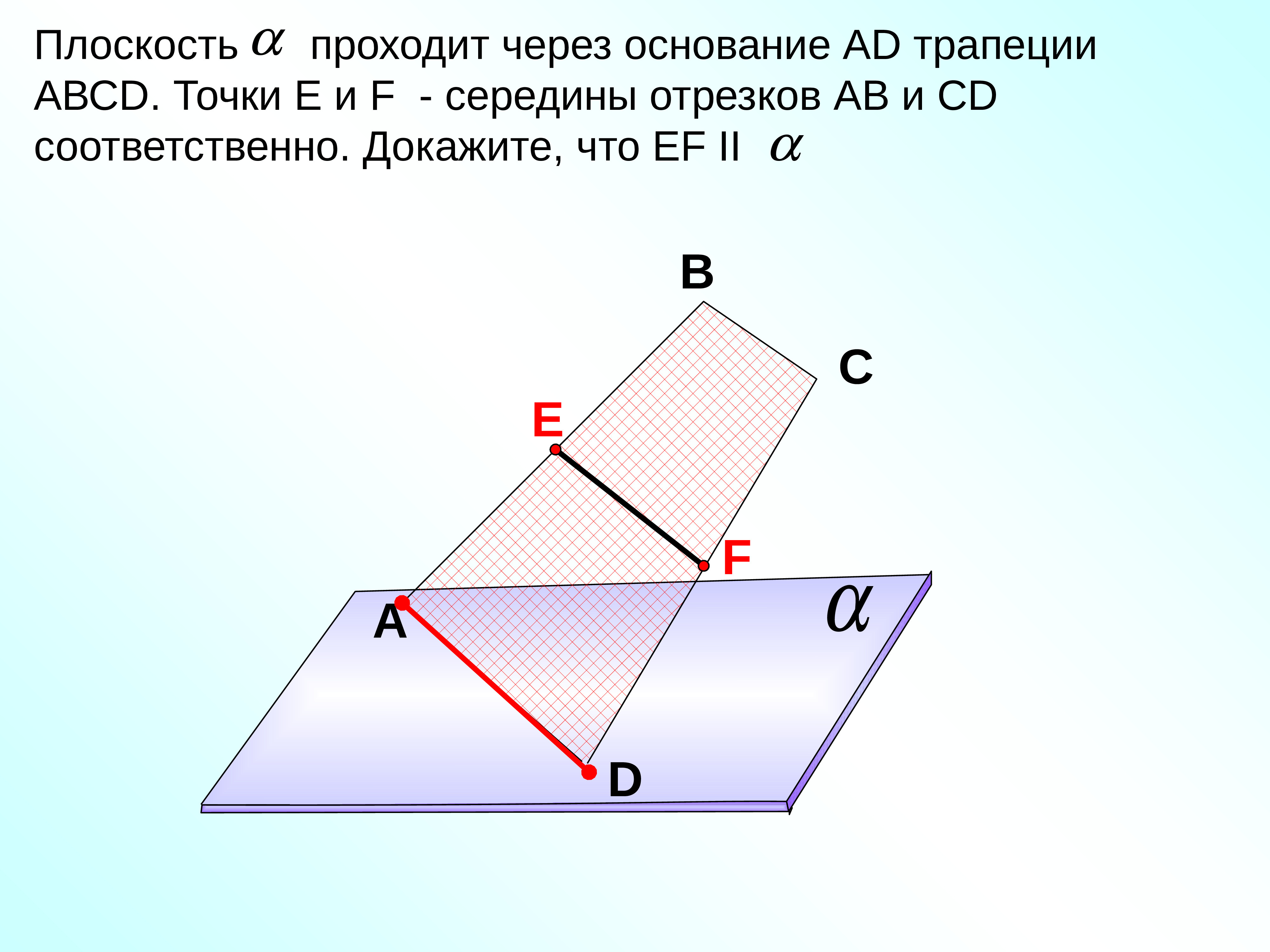 Плоскость проходит через точки. Плоскость проходит через основание. Плоскость проходит через основание трапеции. Проходящая плоскость. Как доказать параллельность прямых в треугольнике.