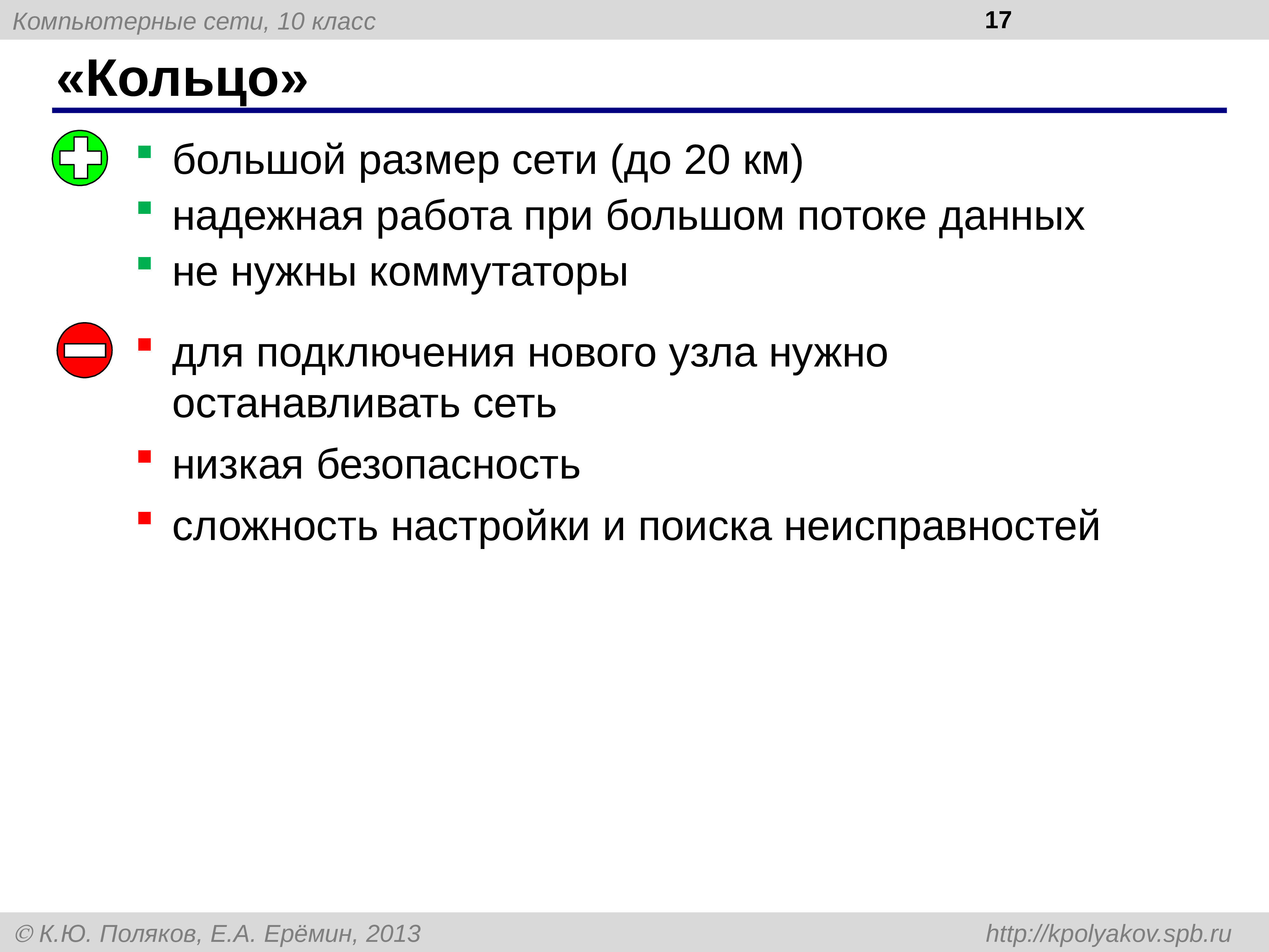 Размер сети. Для подключения нового узла нужно останавливать сеть.