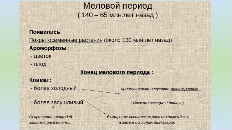 Таблица эра период основные события ароморфозы Foto 16