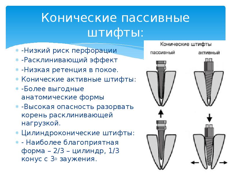 Штифтовые зубы презентация