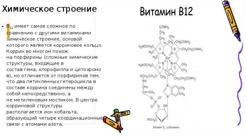Схема витаминов группы б