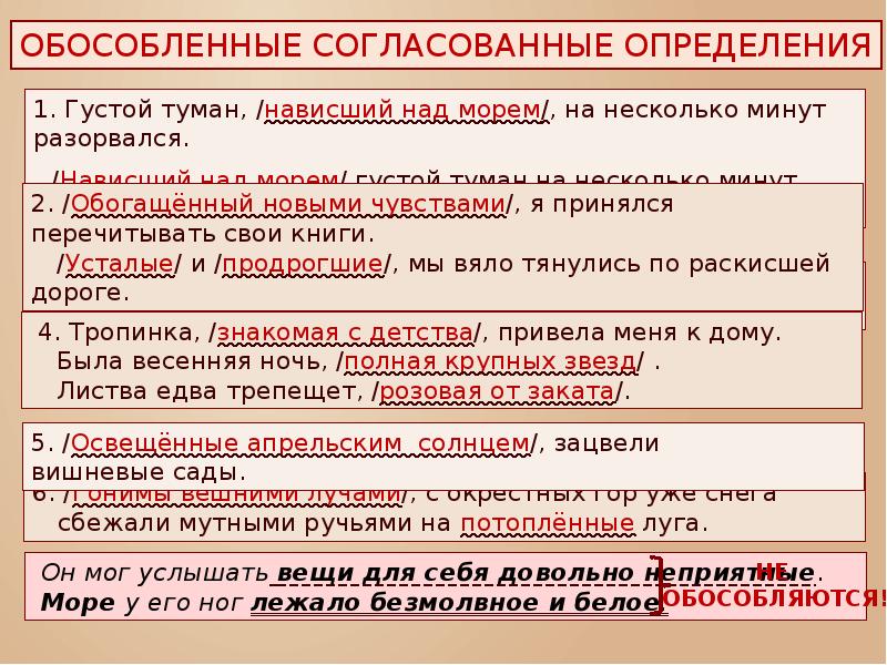 Обособленное определение схема