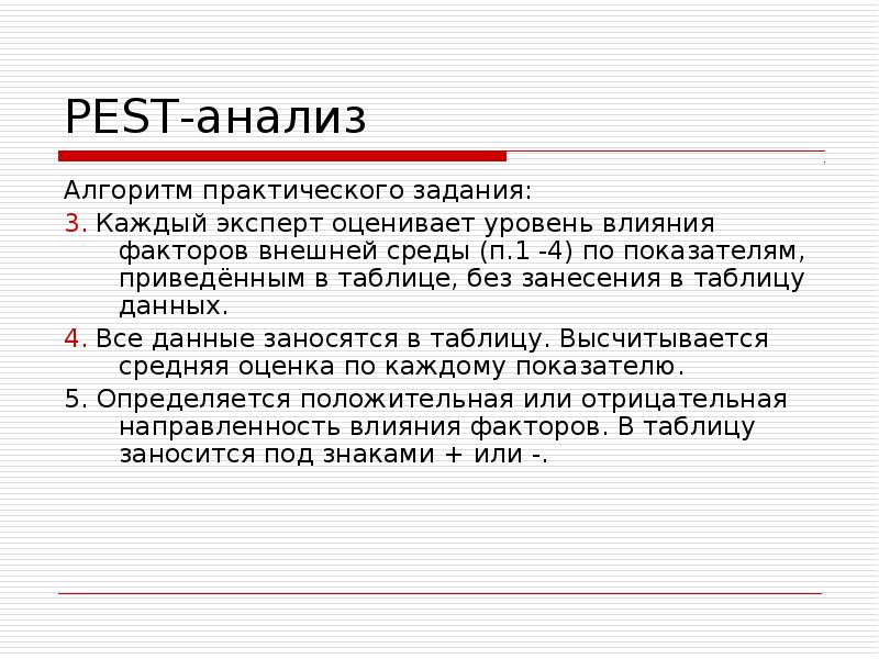 Пест анализ презентация