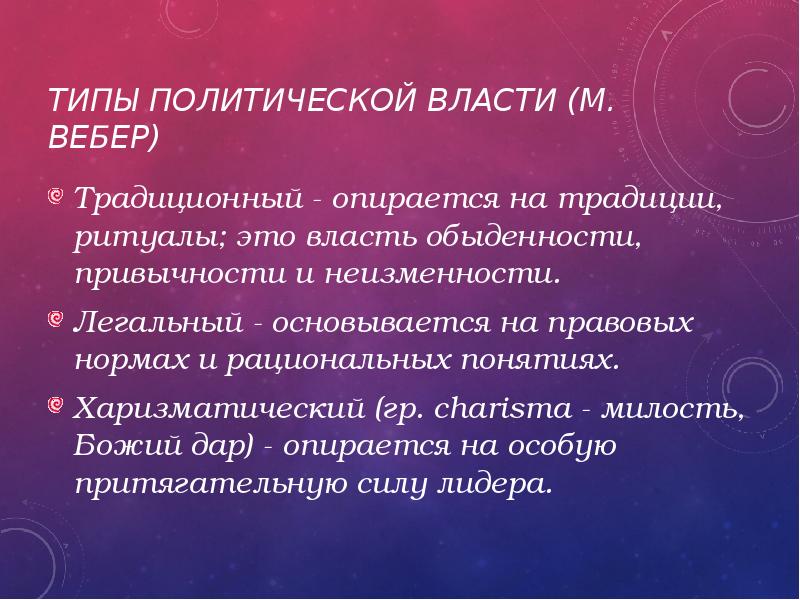 Власть опирается на традиционные институты. Виды власти м Вебер. Виды Полит участия по Веберу. Возможности власти. Типы власти Вебера психологический тест.