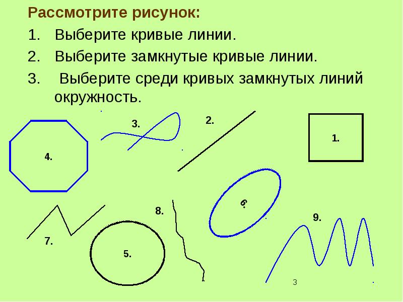 Виды линий для детей в картинках