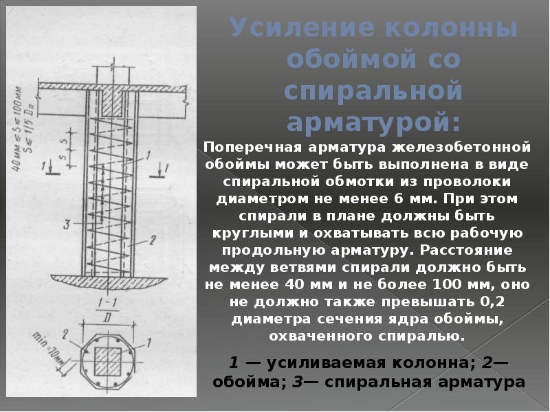 Технологическая карта на усиление железобетонных колонн