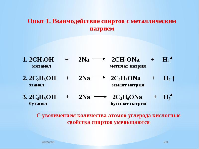 Составьте уравнения реакций по приведенной схеме метилат натрия метанол