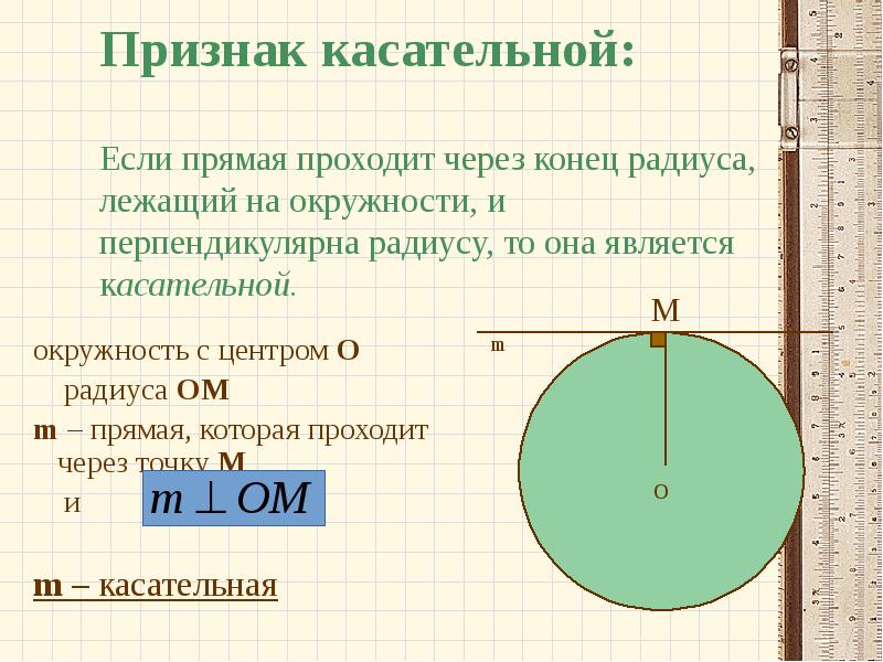 Сформулируйте признак касательной к окружности