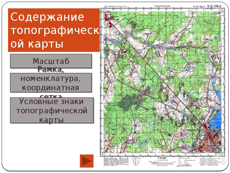 Содержание топографического плана