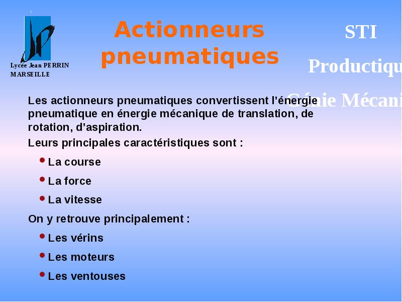 Actionneurs pneumatiques Actionneurs pneumatiques
