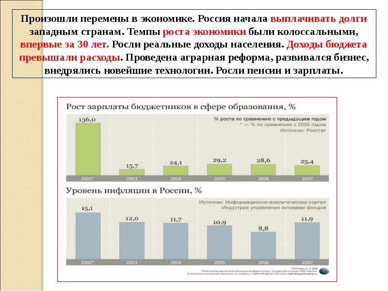 Экономика россии в начале 21 века презентация 11 класс история