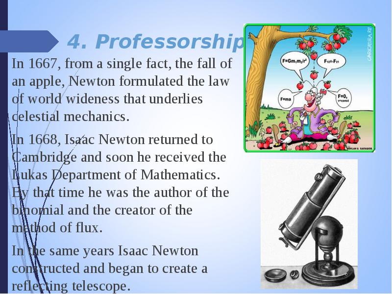 Презентация про ньютона на английском языке