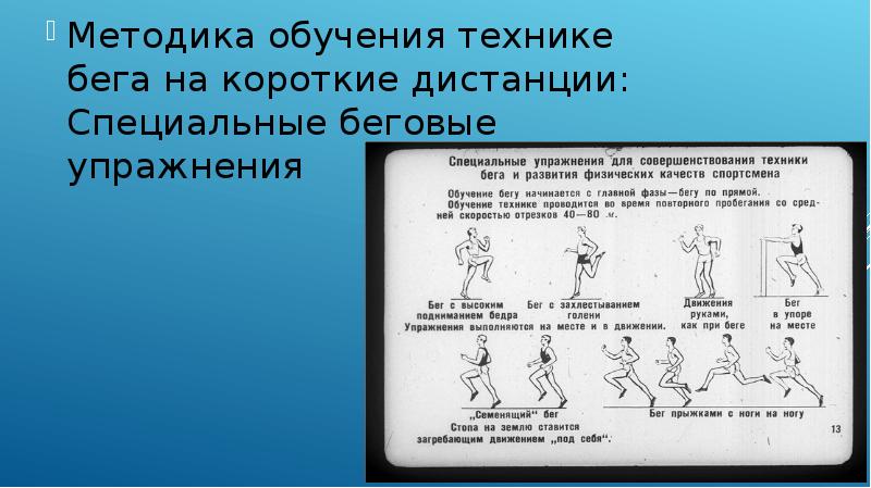 План обучения технике бега на короткие дистанции