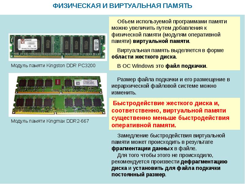 Что такое объем памяти