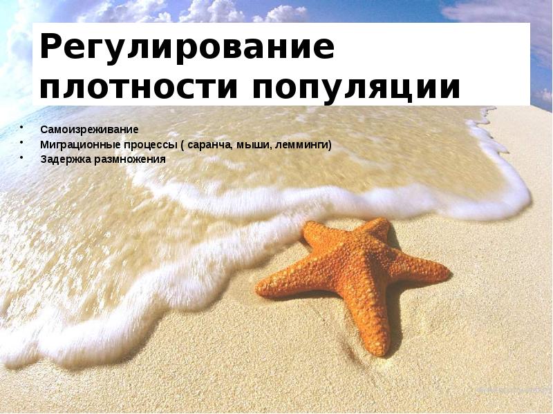 Регулирование плотности популяции
Самоизреживание
Миграционные процессы ( саранча, мыши, лемминги)
Задержка Регулирование плотности популяции
Самоизреживание
Миграционные процессы ( саранча, мыши, лемминги)
Задержка
