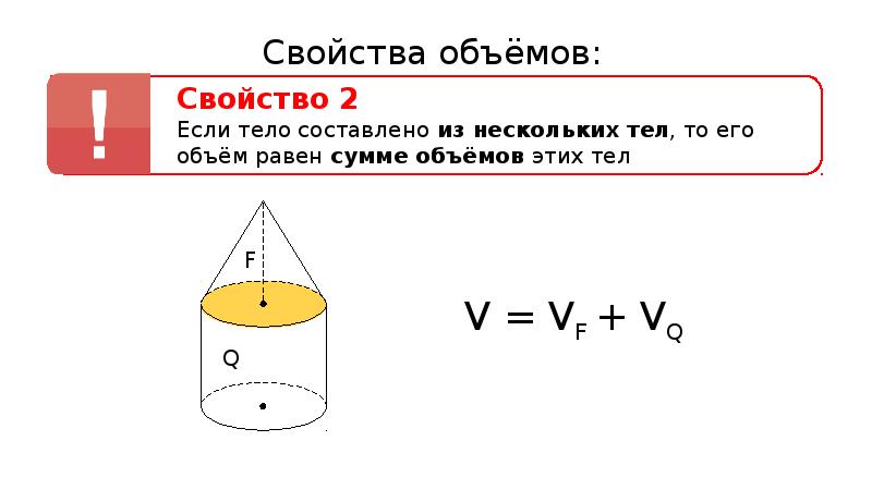 Свойства количество. Свойства объемов. Основные свойства объемов. Общие свойства объемов тел. Сформулируйте основное свойство объема.