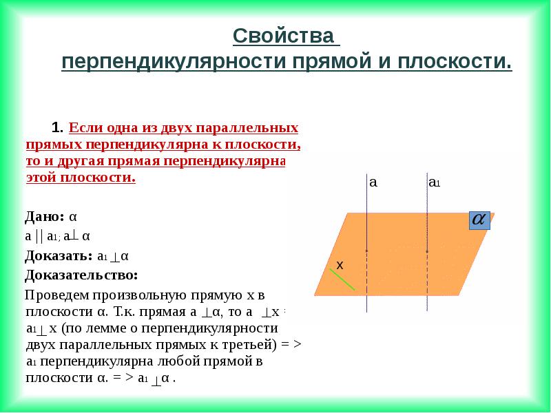 Если две прямые перпендикулярны плоскости то они. Свойства перпендикулярных прямой и плоскости доказательство. Свойство 1 параллельных прямых перпендикулярных к плоскости. Свойства перпендикулярности прямых и плоскости. Свойство прямых перпендикулярных одной плоскости.