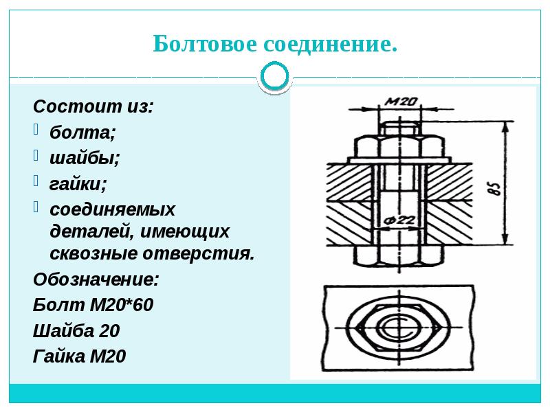 По сборочному чертежу определите детали которые соединяются резьбой