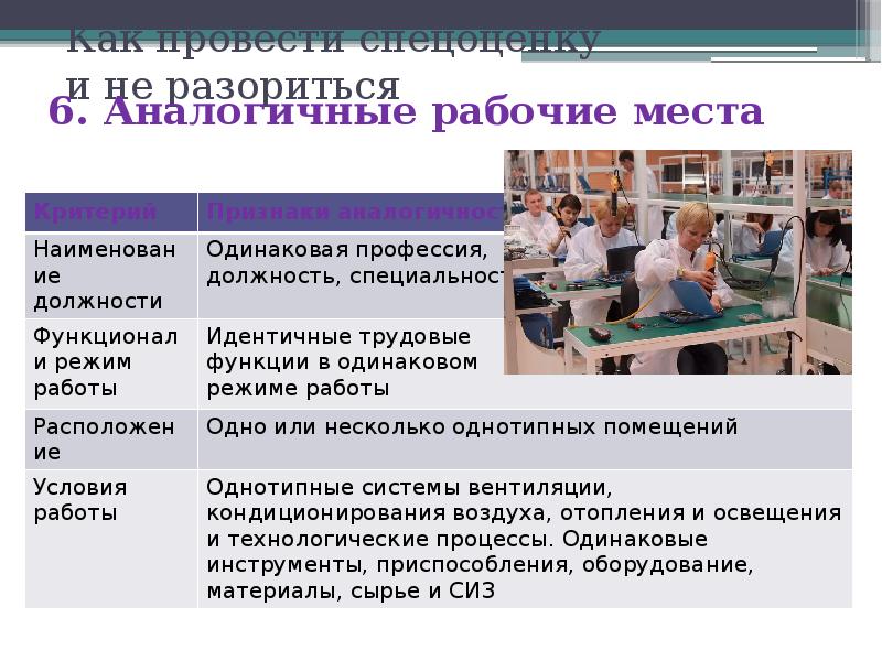 Аналогичные рабочие места. Однотипные рабочие места. СОУТ аналогичные места. Аналогичных рабочих мест специальная оценка. Признаки аналогичных рабочих мест.